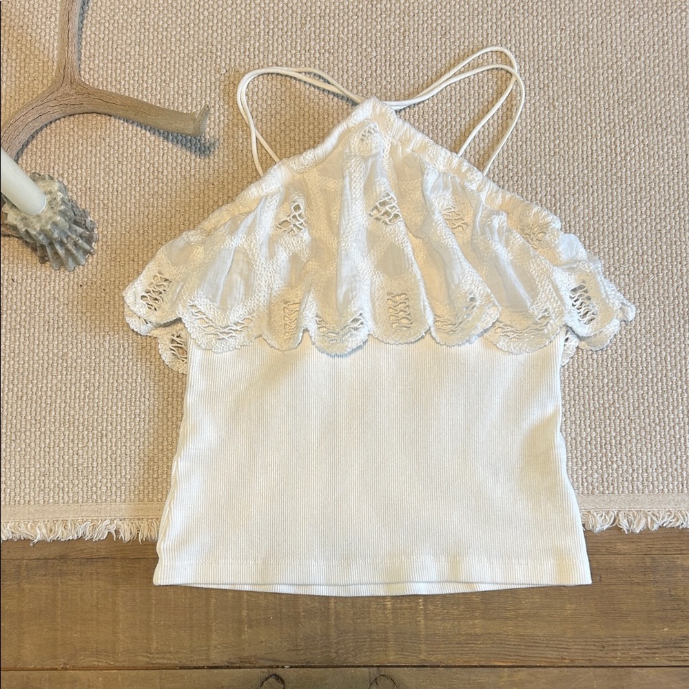 Anthropologie Cream Lace Blouse